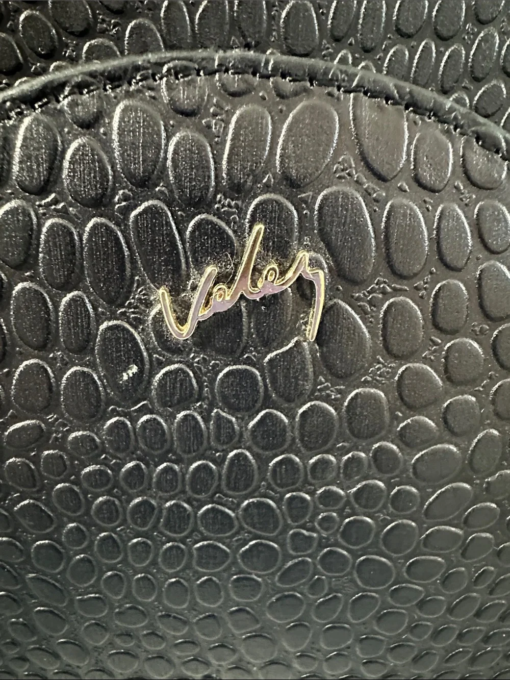 NWTS Vélez  Leather Black Croc-Embossed Mini Backpack